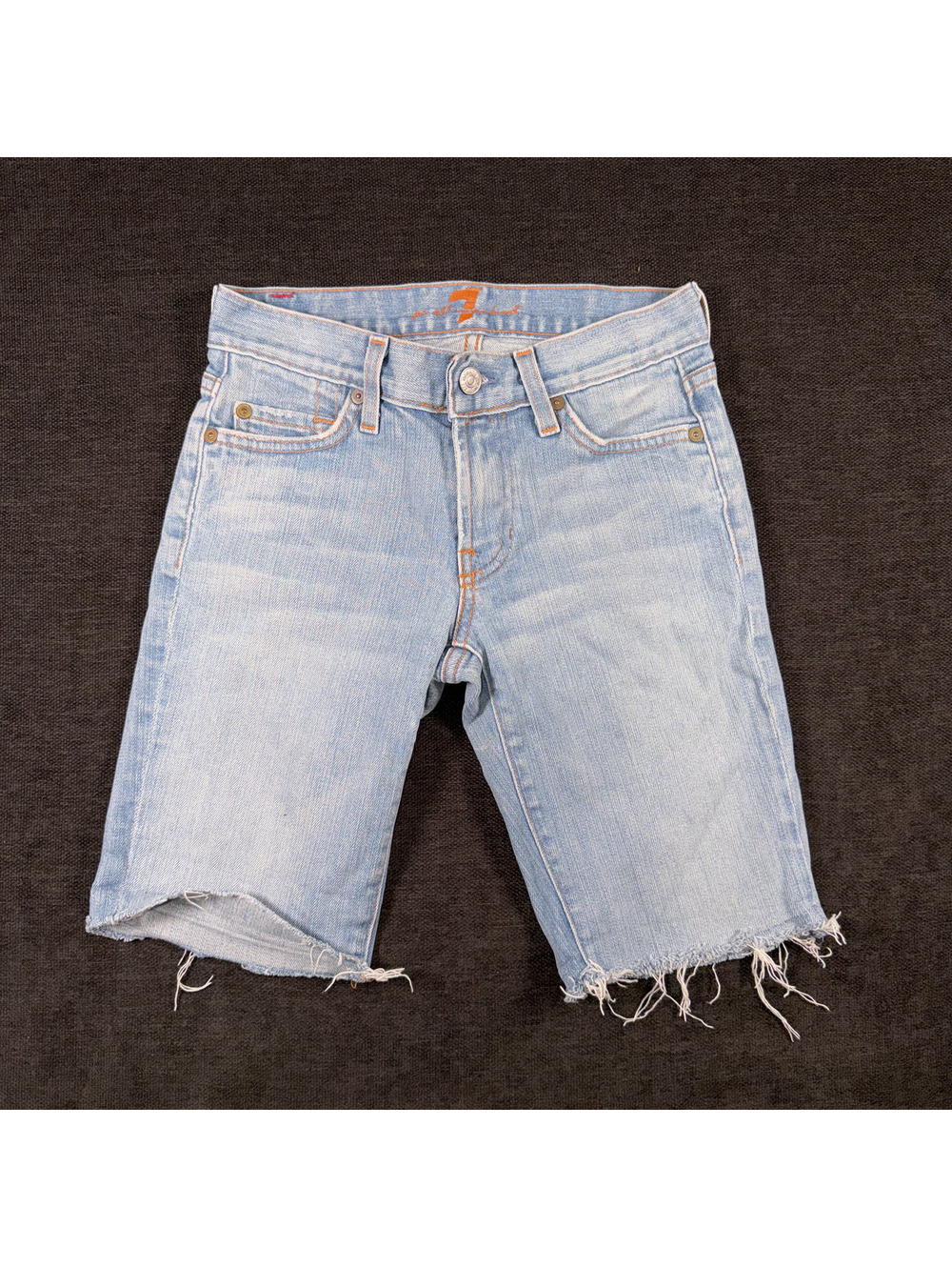 7 For All Mankind Light Blue Denim Bermuda Shorts Size 25